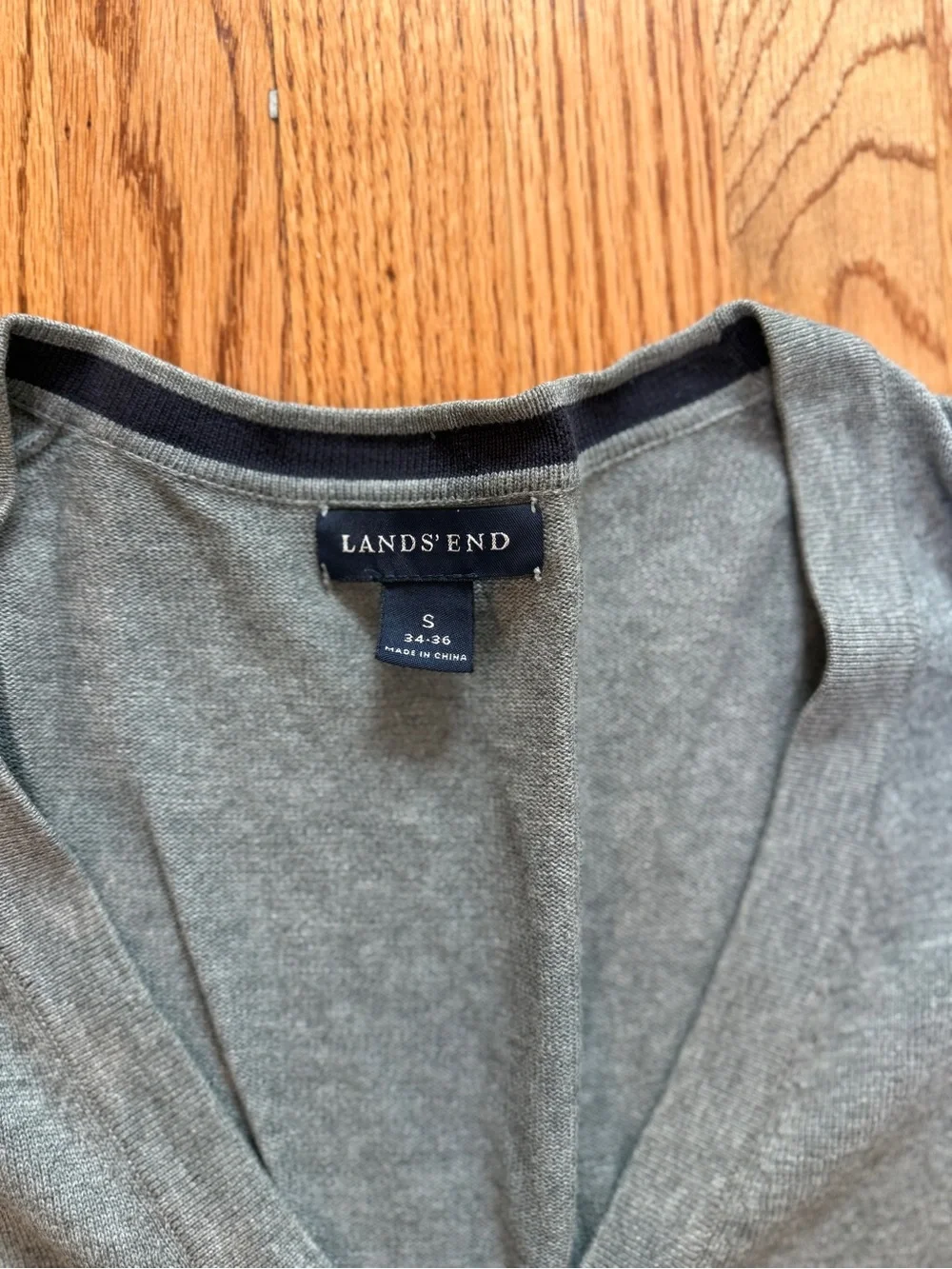 Lands' End Men's Heather Gray Button Cardigan
